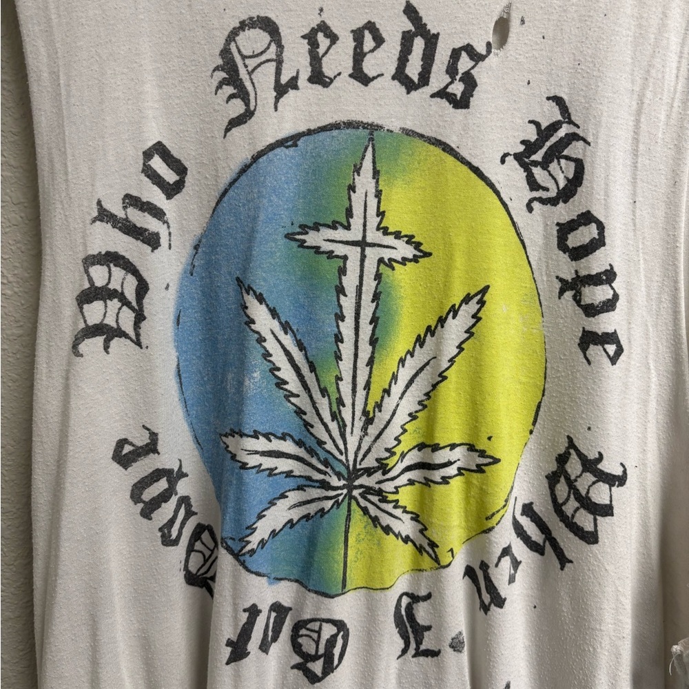 UNIF “Who Needs Hope/Dope” Distressed Muscle Tank Size L